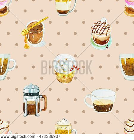 Seamless Repeating Pattern For Coffee Lovers