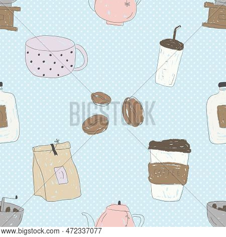 Seamless Repeating Pattern For Coffee Lovers