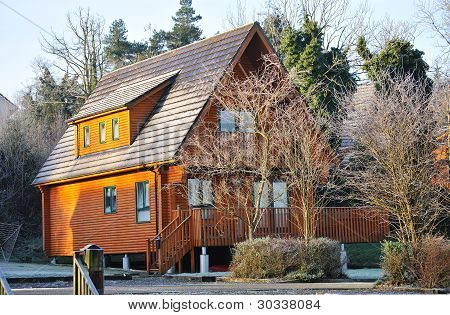 Winter Log Cabin.