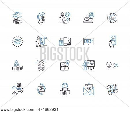 Making Money Outline Icons Collection. Earn, Earnings, Gains, Invest, Investing, Profit, Profitable 