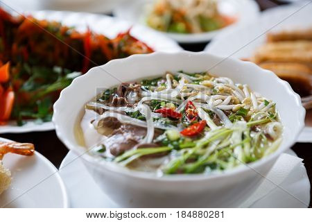 Vietnamese Restaurant Menu.delicious Pho Bo Soup