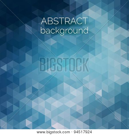 Abstract Triangles Pattern Background. Blue Water Geometric Background.