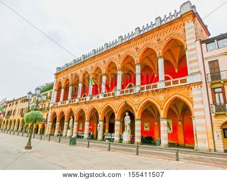 Padua Italy - September 19 2014: Palazzo Bo historical building home of the Padova University from 1539 in Padua Italy