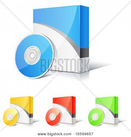 vector set of software boxes