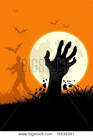 Zombies everywhere! Get into the spirit of halloween with this zombie themed vector.