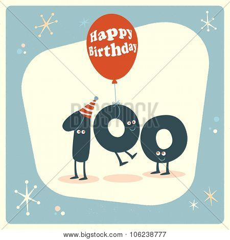 Vintage style funny 100th birthday Card.