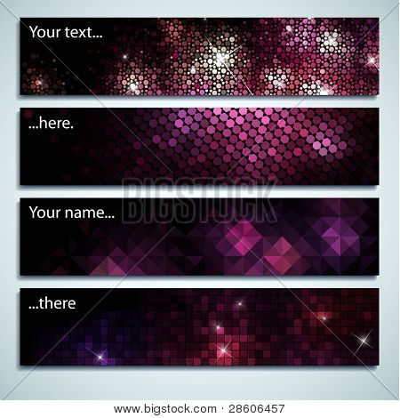 set of red shiny labels with space for Your text