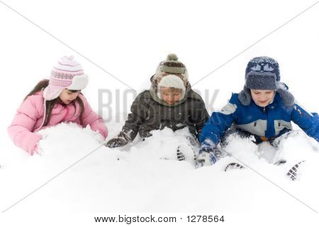 Kids Playing In The Snow