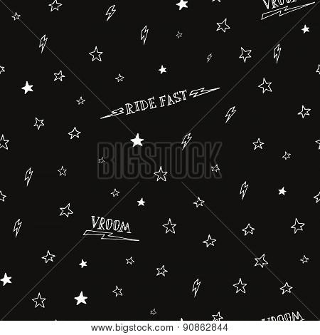 Hand drawn background biker pattern