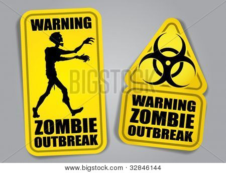 Zombie Outbreak Warning Stickers / Labels