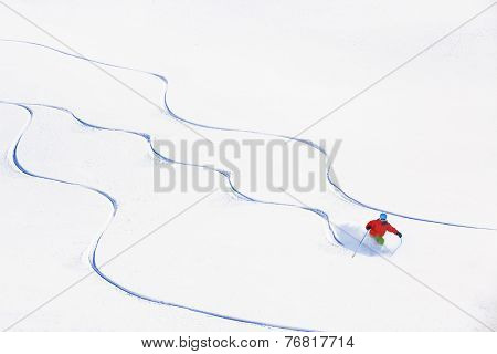 Skiing, Skier, Freeski - freeride, man skiing downhill