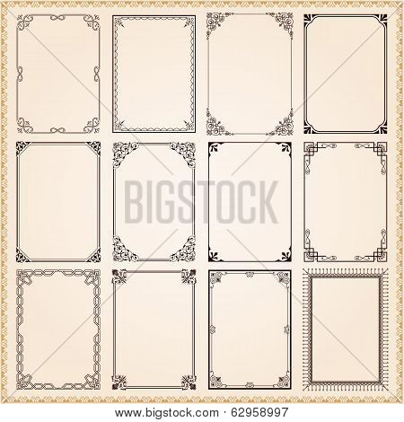 Decorative Frames And Borders Set Vector