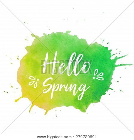 Hello Spring Text Plate Vector. Hello Spring Text Plate Vector, Background For Banner, Sale, Ad, Car