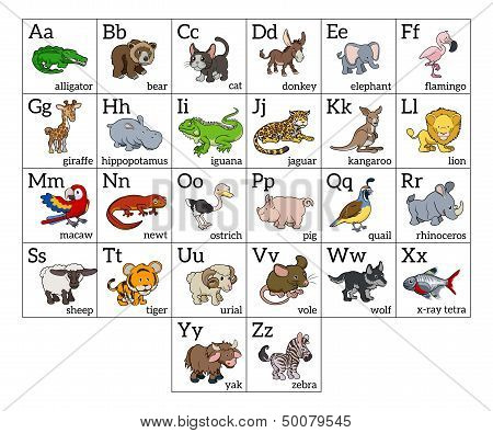 Cartoon Animal Alphabet Chart