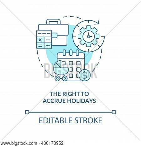 Right To Accrue Holidays Blue Concept Icon . Build Up Paid Holiday Abstract Idea Thin Line Illustrat