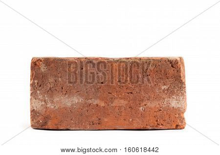 Old red brick isolated on white background. Object isolated