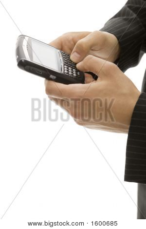 Businessman Uses Cell Phone