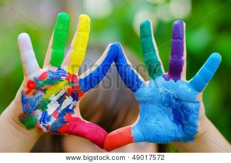 Painted Colorful Hands