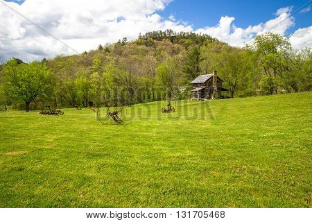 Kentucky Historical Log Cabin. Gladie historic cabin in the Daniel Boone National Forest in Kentucky. This is a historical landmark on public park land and not a privately owned residence or property.