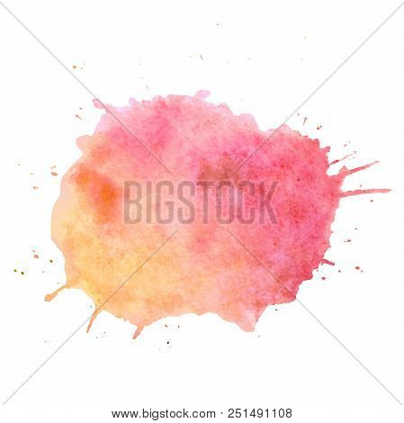 Watercolor Paint Blob Vector Text Box. Isolated Watercolor Paint Blob For Web, Sale, Banner, Text Bo