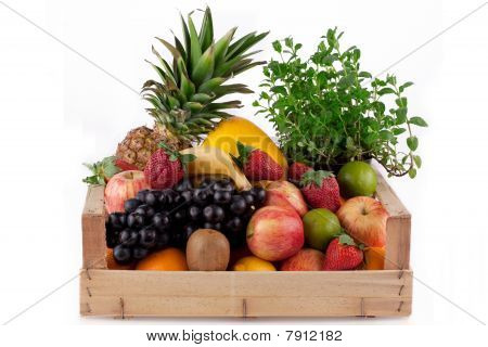 Fruit In Wooden Box.