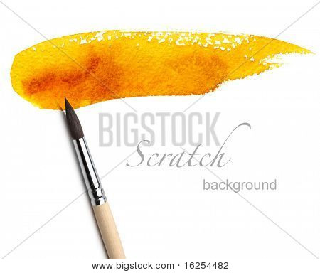 artist brush and paint scratch