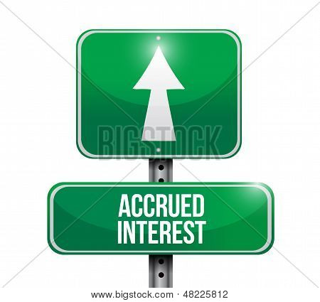 Accrued Interest Road Sign Illustration Design