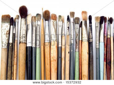 Artist brushes isolated on white