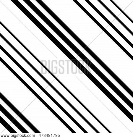 Diagonal Black Line On White Seamless Pattern. Fashion Graphic Background Design. Modern Stylish Abs