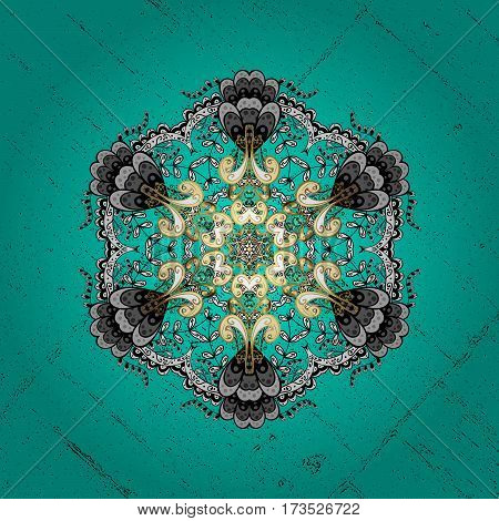 Damask Ornament. Traditional And Golden Pattern. Classic Oriental Background.