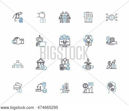 Making Money Outline Icons Collection. Earn, Earnings, Gains, Invest, Investing, Profit, Profitable 