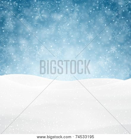 Winter background with snow. Christmas snow surface. Eps10 vector illustration. 