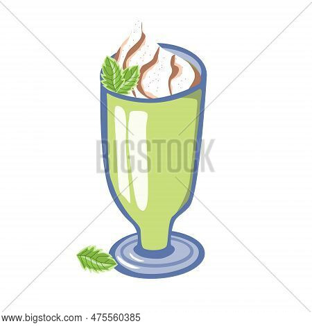 Mint Cocktail In A Glass On A White Background