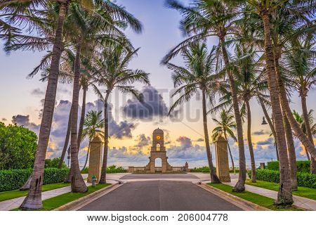 Palm Beach, Florida, USA clock tower on Worth Ave.