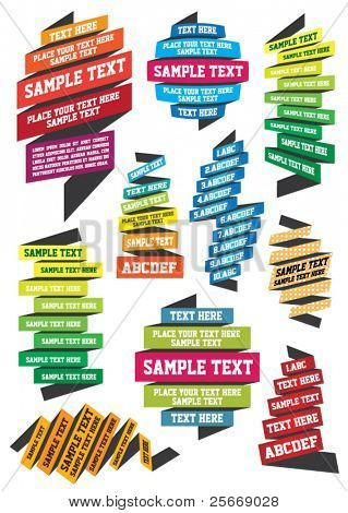 set of colorful ribbons for your text