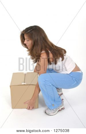 Beautiful Woman Lifting Box 1