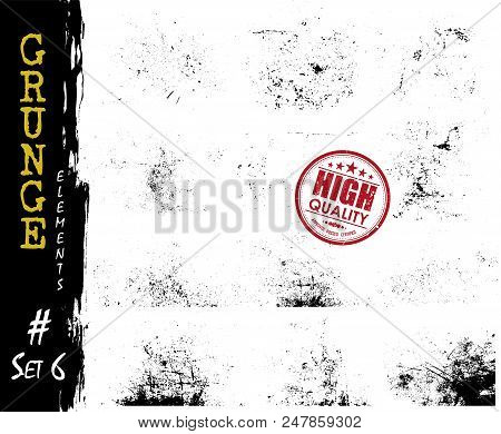 Set Of Grunge Style Dust Particle And Scratch Elements . Vector .