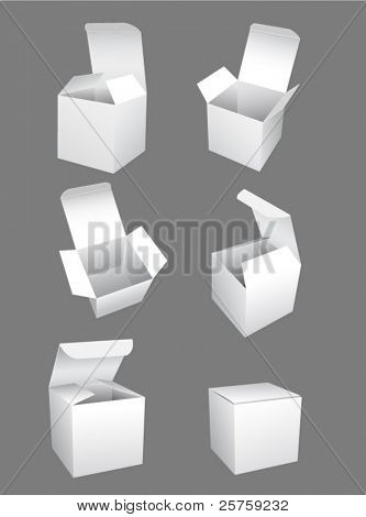 vector white boxes template