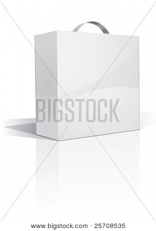 white handy box, your own design, vector