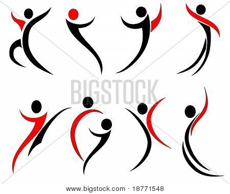 Vector illustration of abstract human silhouettes