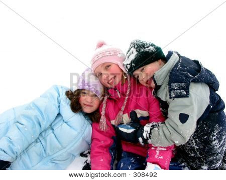 Children Playing In Snow