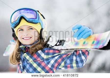 Skiing, winter sports - portrait of young skier