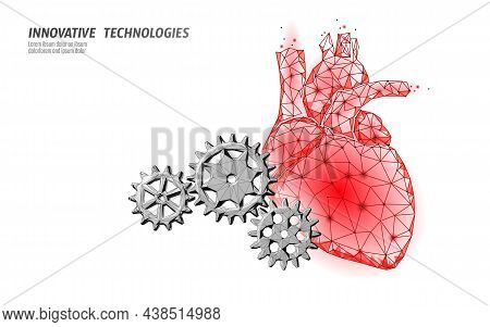 3d Medicine Heart Medicine Treatment. Human Health Diagnostics Vascular Organ System Pill Vitamins. 