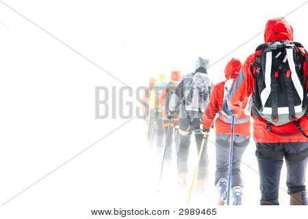 Group Touring Skiers