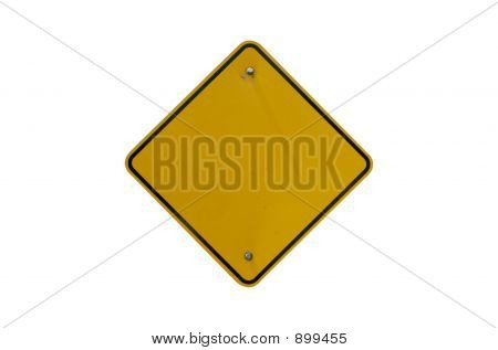 Blank Yellow Sign: Isolated On White