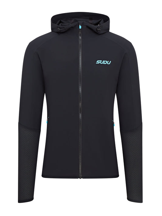 SUDU SRJ FZ 01 Run Full Zip Jacket - Black/Light Blue XS Jacket