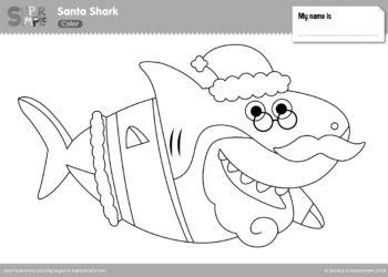 Santa Shark Coloring Page