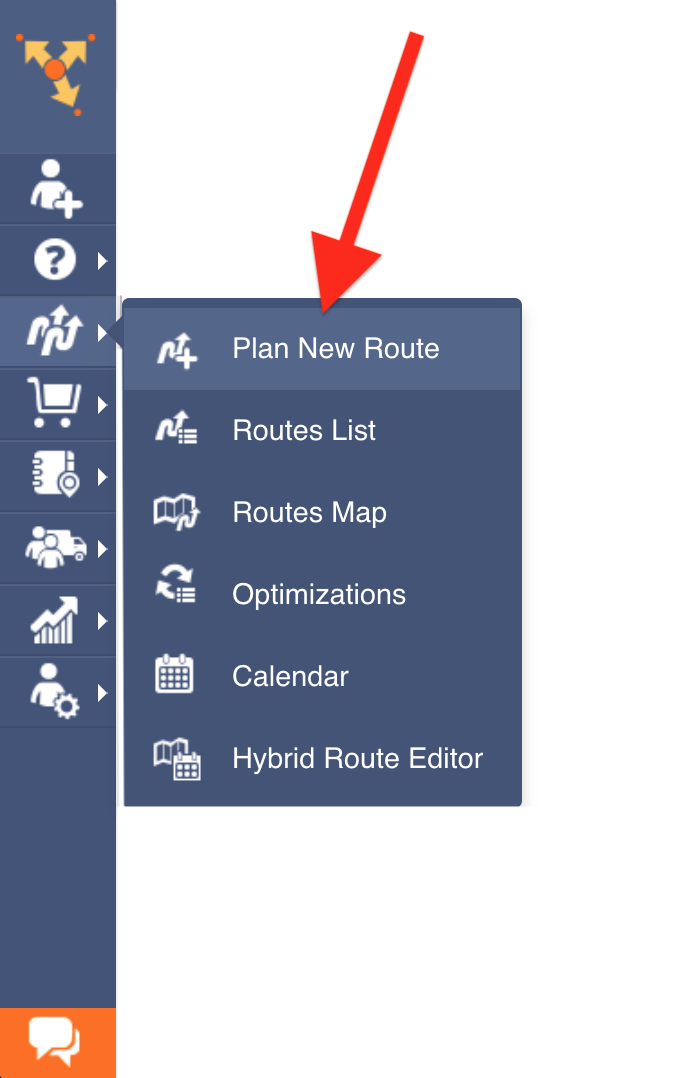 Showing how to go to the “Routes” tab in the navigation menu of Route4Me route planner