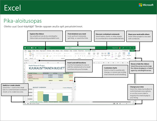 Excel 2016 -pikaopas (Windows)